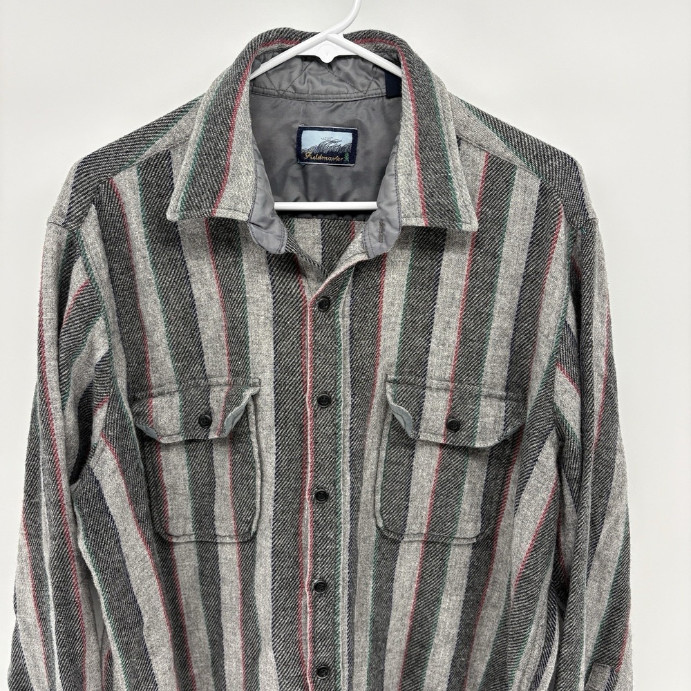 Vintage Fieldmaster Shirt Wool Blend Flannel Button Pockets Barn Chore Men XL